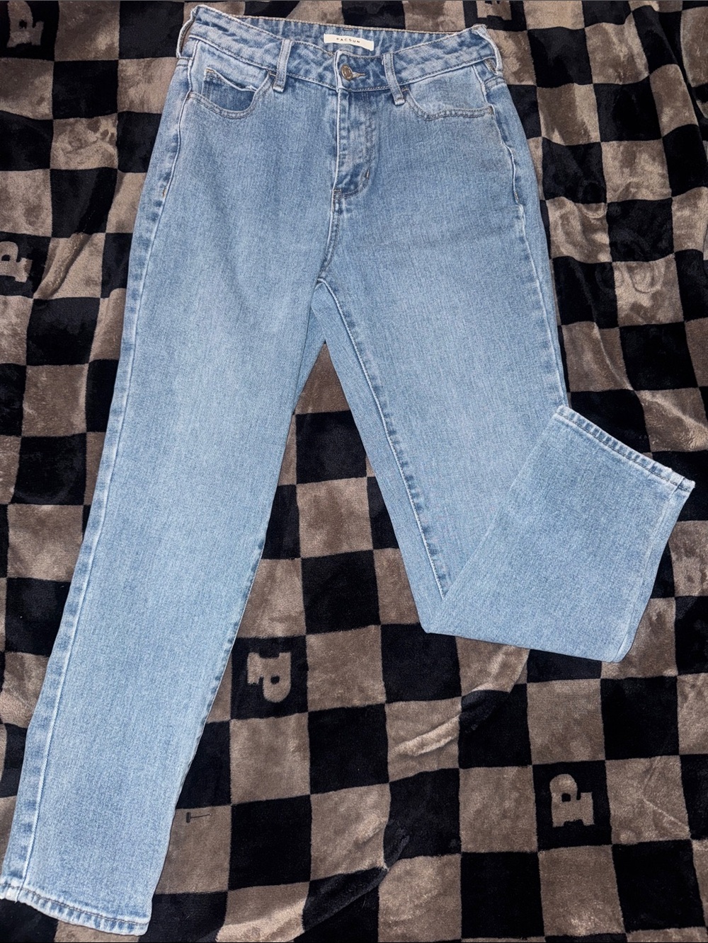 PacSun Light Blue High-Rise Straight Leg Jeans